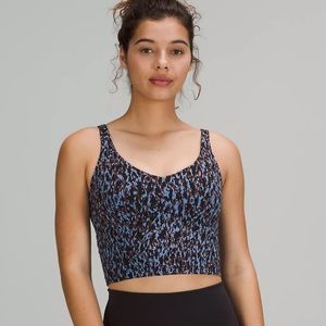NWT Lululemon Align Crop Tank Top in Leopard Camo Blue Nile Multi Sz4 & 6